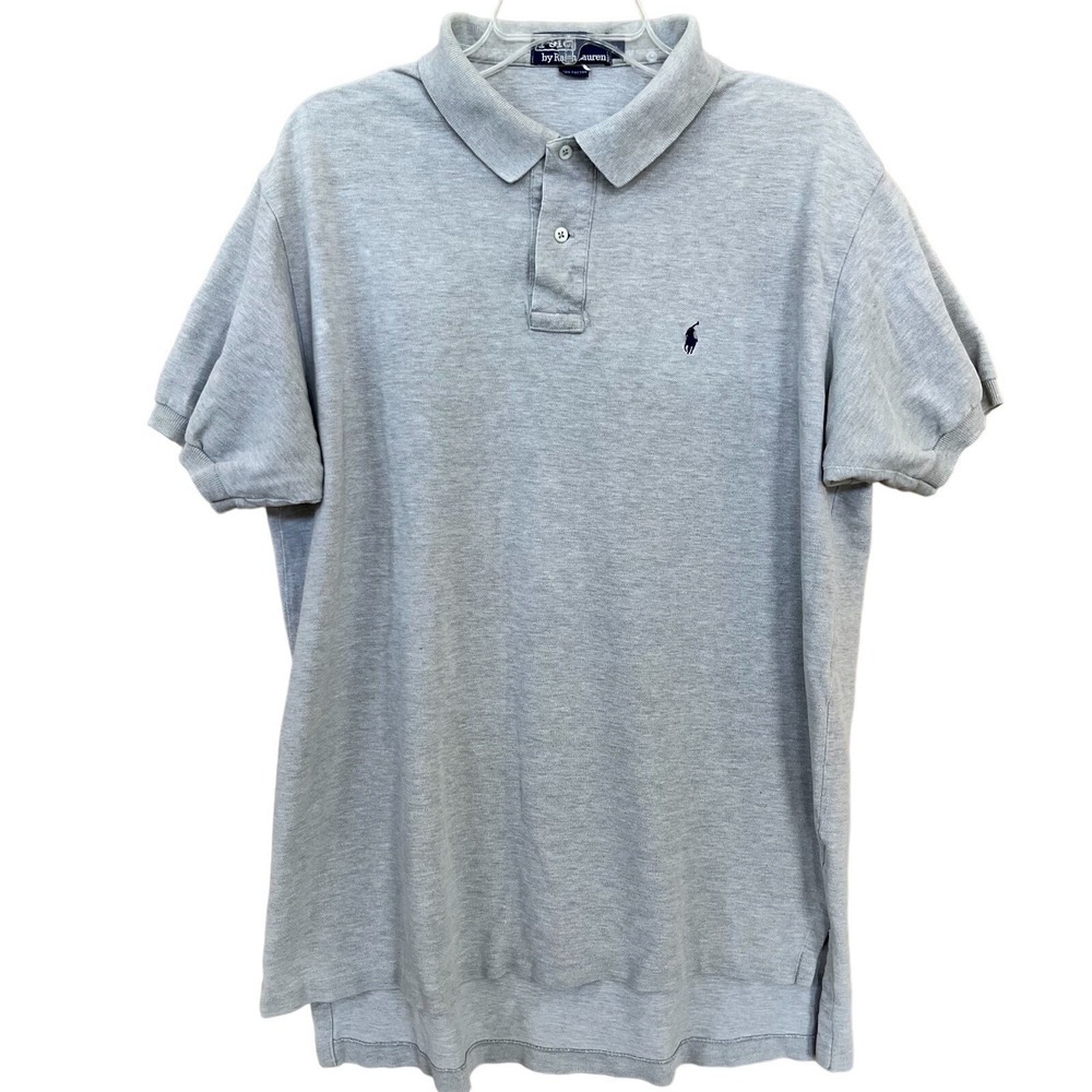 Polo Ralph Lauren Shirt Mens XL Gray Blue Pony Preppy Golf Country Club Casual
